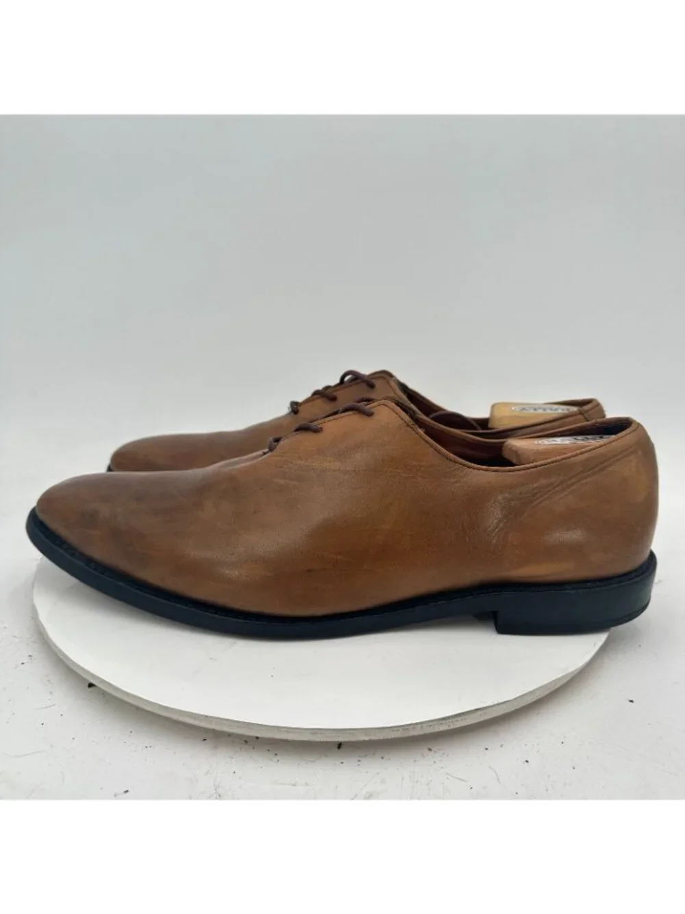 Allen Edmonds Hanover Men Size 12D Brown Leather Whole Cut Oxford Dress Shoes